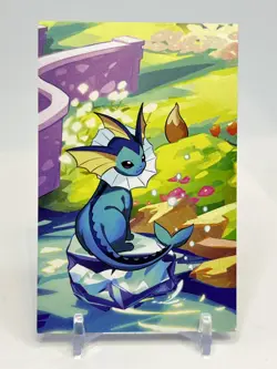 Vaporeon Prismatic Evolutions Mini Tin, Art card, and Coin Only - Image 3