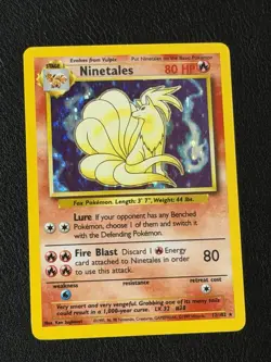 Pokemon TCG Ninetales 12/102 Base Set Holo Unlimited Rare Card - Image 1
