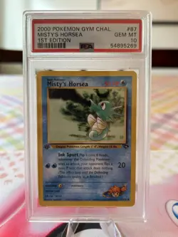 PSA 10 Misty'S Horsea 1st Edition Gym Challenge 87/132 1st Edition Pokemon Card - Image 1