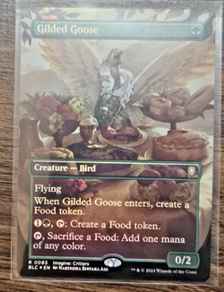 MTG PLAYING CARD Bloomburrow 1x FOIL Guilded Goose Borderless R 0083 - Image 1
