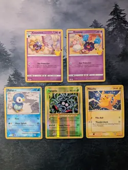 Pokemon Card Lot 5 cards 2005-2021 Vintage Pikachu & Piplup - Image 1