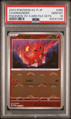 Pokemon Japanese CHARMANDER 060/SV-P (2023 Card File Promo) PSA 10 - Image 1