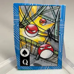Voltorb Queen of Spades Himeno Art Karuta Playing Card Pokemon Japanese ~ HP - Image 1
