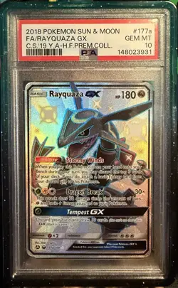 Pokemon TCG Rayquaza GX Celestial Storm Holo Card 177a/168 Promo PSA 10 - Image 1