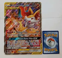 Jumbo Card CHARIZARD & BRAIXEN GX SM230 TAG TEAM GX Full Art Promo Holo 🔥 NM - Image 2