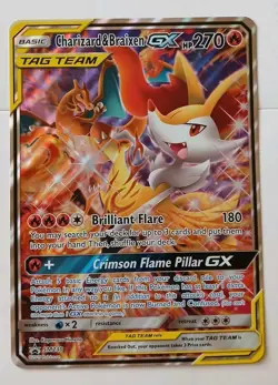 Jumbo Card CHARIZARD & BRAIXEN GX SM230 TAG TEAM GX Full Art Promo Holo 🔥 NM - Image 3