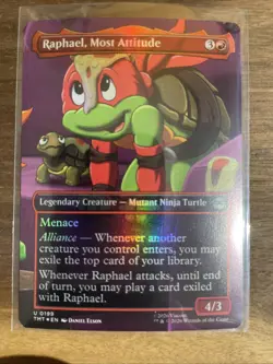 NM Borderless Raphael, Most Attitude, MTG, TMNT, Magic the Gathering, 199 foil - Image 1
