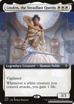 Linden, the Steadfast Queen (Extended Art) [ELD - 340] - NM [Foil] TCG MTG - Image 1