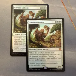 2x Curious Colossus FOIL 0012 Lorwyn Eclipsed ECL MTG Mythic Unplayed Mint M/NM - Image 1