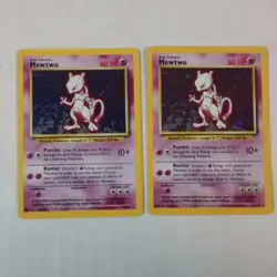Pokemon TCG Base Set Mewtwo Creature Cards Lot 2 1999 English - Image 1