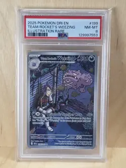 Pokemon Destined Rivals Team Rocket's Weezing 199/182 PSA 8 - Image 1