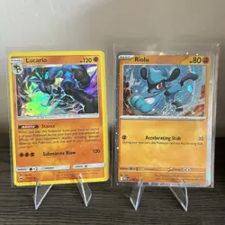 Pokemon Lucario - 71/147 - LP & Riolu (Cosmos Holo) - 76/132 - NM - Image 1