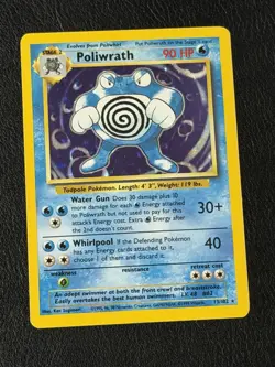 POLIWRATH 13/102 Base Set HOLO rare Unlimited Pokemon TCG card - Image 1