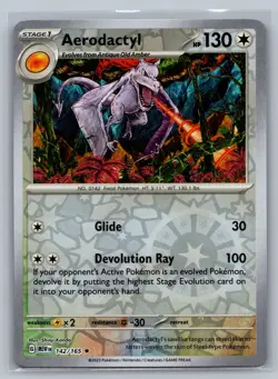 Aerodactyl SV: Scarlet & Violet 151 #142/165 Rare,Holo Reverse Holo Pokemon Card - Image 1