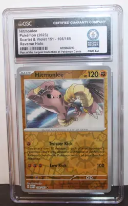 CGC WORLD RECORD 1 of 1 2023 POKEMON HITMONLEE EN-151 REV HOLO #106 MASTER BALL - Image 2