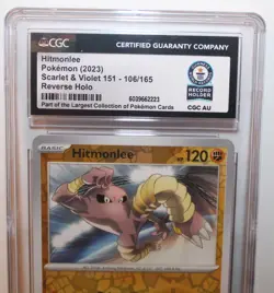CGC WORLD RECORD 1 of 1 2023 POKEMON HITMONLEE EN-151 REV HOLO #106 MASTER BALL - Image 3