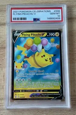 Flying Pikachu V 006/025 Celebrations Holo Pokemon PSA 10 - Image 1