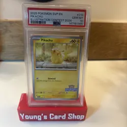 PIKACHU PSA 10 2025 POKEMON SVP EN #214 2024 ILLUSTRATION CONTEST GEM - Image 1
