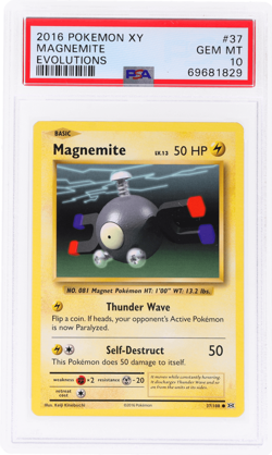 2016 Pokemon XY Evolutions Magnemite #37 PSA 10 - Image 1