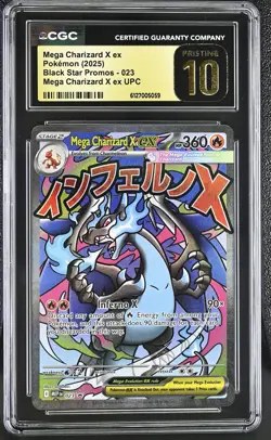 Mega Charizard X ex 2025 Pokemon Black Star Promos CGC PRISTINE 10 #023 - Image 1