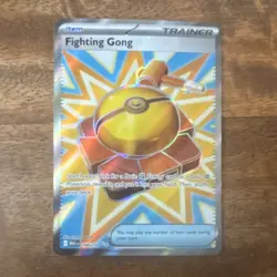 Pokemon Fighting Gong Full Art Holo Ultra Rare Trainer-Item Me01 168/132 - Image 1