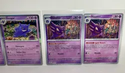 Pokemon 151 Gengar, Haunter, Ghastly Lot Holo & Reverse - Image 3