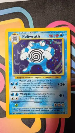 Pokemon TCG Poliwrath Base Set 13/102 Holo 1999-2000 Wizards Base Set Copyright - Image 1