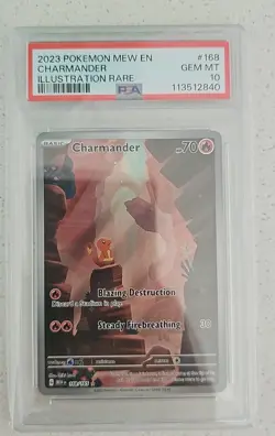 PSA 10 Charmander 168/165 Pokemon 151 Illustration Rare - Image 1