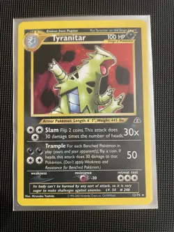 Pokemon TCG Tyranitar Neo Discovery Holo Near Mint - Image 1