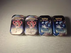 Pokemon TCG Scarlet and Violet Paldean Fates Mini tin damaged new, booster pack - Image 1