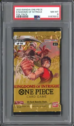 2023 One Piece KINGDOMS OF INTRIGUE OPO4 Foil Pack PSA 8 NM-MT - Image 1