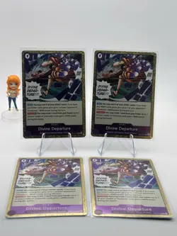 Bandai One Piece Card Game OP13 Foil Event Divine Departure OP13-076 x4 play set - Image 1