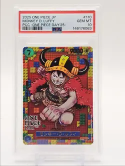 MONKEY D. LUFFY 2025 ONE PIECE JAPANESE OP DAY PROMO B #P-110 PSA 10 Q6095 - Image 1