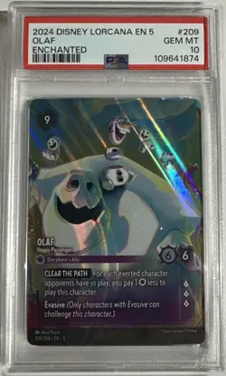 2024 Disney Lorcana Shimmering Skies #209 Olaf Happy Passenger Enchanted PSA 10 - Image 1