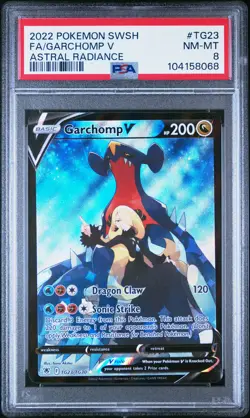 2022 Pokemon SWSH Astral Radiance Garchomp V PSA 8 #TG23/TG30 - Image 1