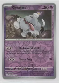Greavard Reverse Foil Pokemon SV01: Scarlet & Violet #105 - Image 1