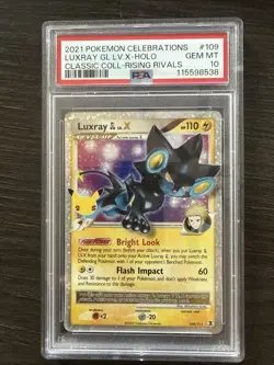 2021 Pokemon Celebrations Luxray GL LV.X Classic Collection Holo #109/111 PSA 10 - Image 1