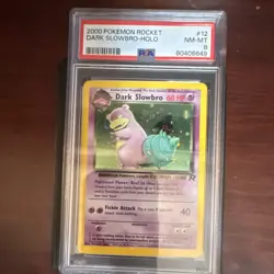 Pokemon Dark Slowbro Team Rocket Holo Rare PSA 8 12/82 Unlimited HP60 2000 - Image 1
