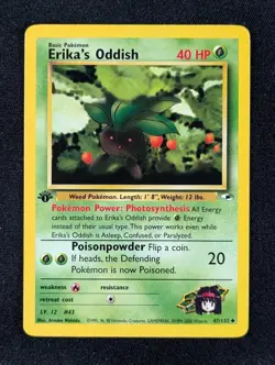 2000 Pokemon ERIKA'S ODDISH #47/132 Gym Challenge 1st Edition Uncommon English - Image 1