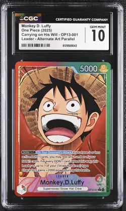 2025 Carrying on His Will #OP13-001 Monkey D. Luffy CGC 10 - Image 1