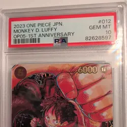 One Piece OP05 Monkey D Luffy 1st Anniversary PSA 10 - Image 2