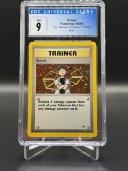 Brock Trainer Holo Unlimited - Gym Heroes 15/132 - CGC 9 - Pokemon TCG - Image 1