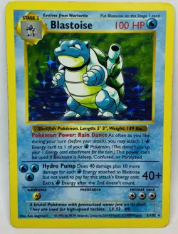 Pokemon Blastoise 2/102 Holo Rare Base Set Wizards 1999 English Card - Image 1