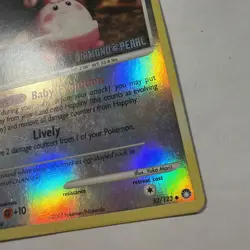 Happiny 52/123 Reverse Holo Pokemon Card Diamond & Pearl 2007 Stamped - Image 5