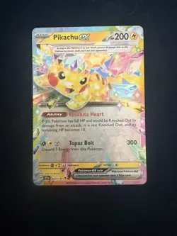 Pokemon Pikachu EX Double Rare Holo SV08 Surging Sparks 057/191 200HP Card - Image 1