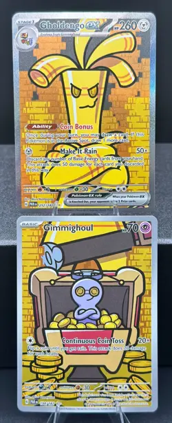 Gholdengo ex 252/182 + Gimmighoul 198/182 SV:PAR Connecting Art Card Lot NM-LP - Image 2