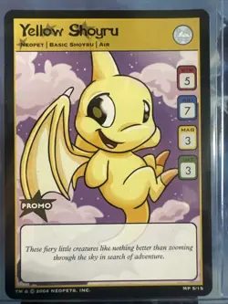 Neopets TCG Promo Card Yellow Shoyru MP 5/15 Wizards 2004 - Image 1