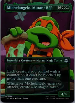 Michelangelo, Mutant BFF [Foil] 198/-- Teenage Mutant Ninja Turtles Uncommon - Image 1