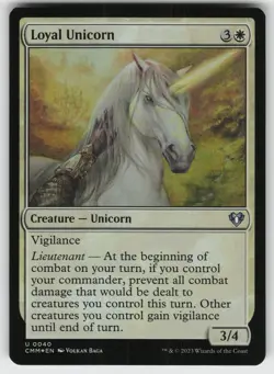 Loyal Unicorn Foil U Commander Masters 40 MTG - Image 1