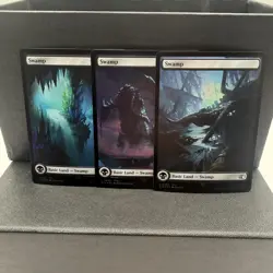 Lot of 3 MTG Full Art Foil Swamps Final Fantasy (FIN) 300 301 302 - Image 2